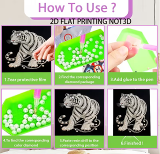 Preview: Diamond Painting Weisser Tiger
